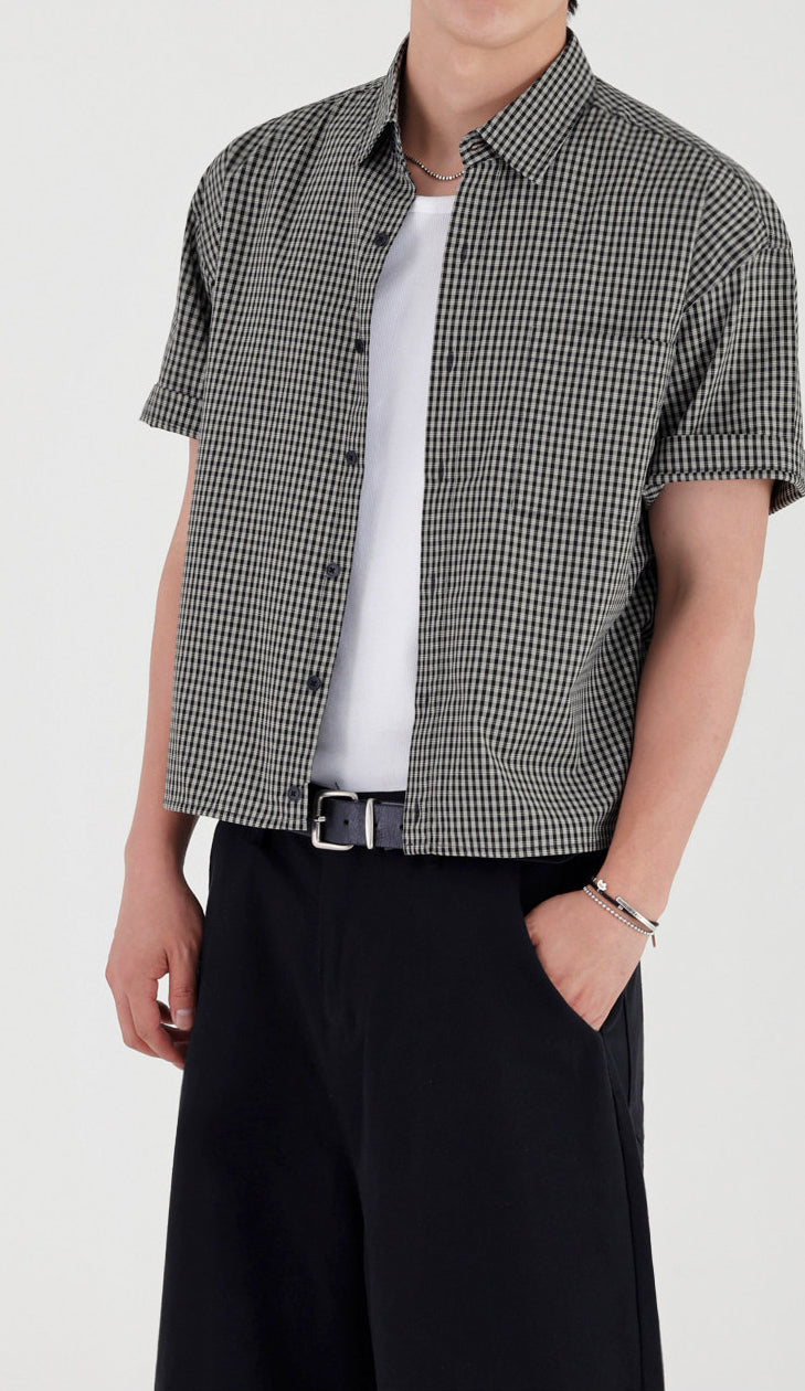 Elegant Plaid Short Sleeve Shirt
