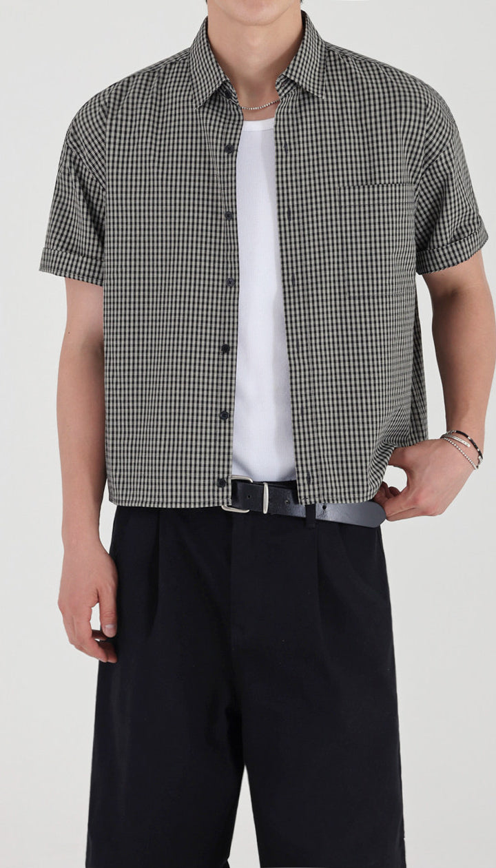 Elegant Plaid Short Sleeve Shirt