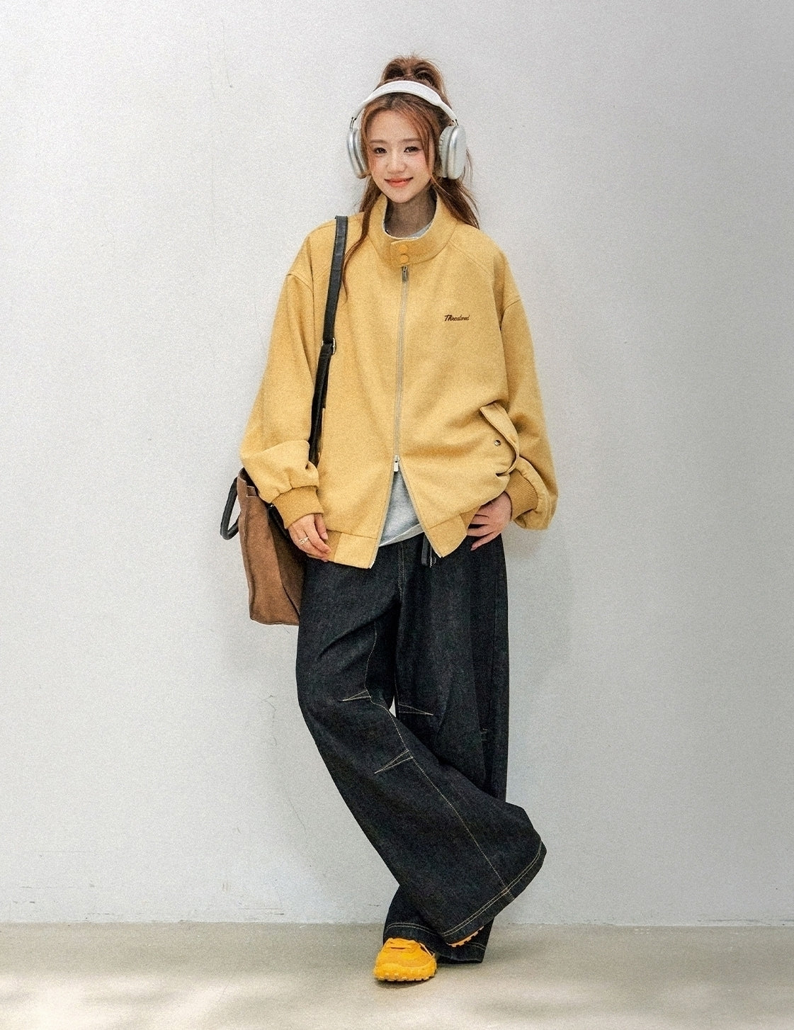 Plaid Patchwork Bomber Jacket Casual Outerwear