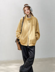 Plaid Patchwork Bomber Jacket Casual Outerwear