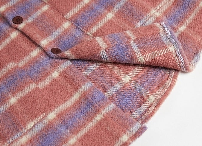 Plaid Blend Casual Jacket