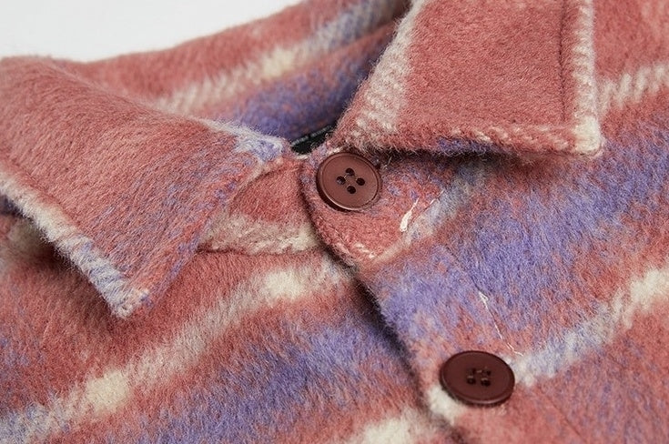 Plaid Blend Casual Jacket