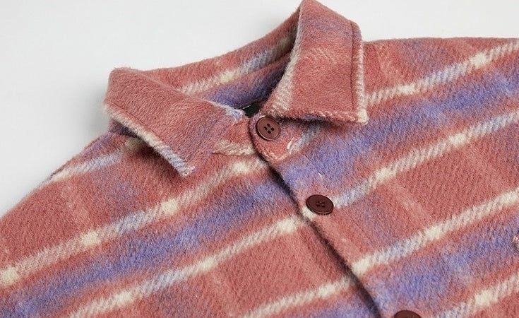 Plaid Blend Casual Jacket