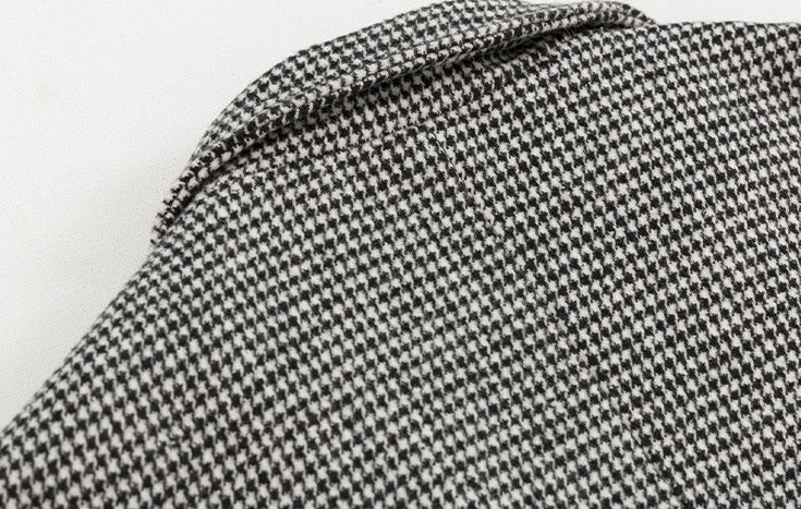 Plaid Blend Casual Long Coat