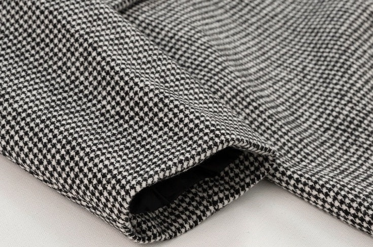 Plaid Blend Casual Long Coat