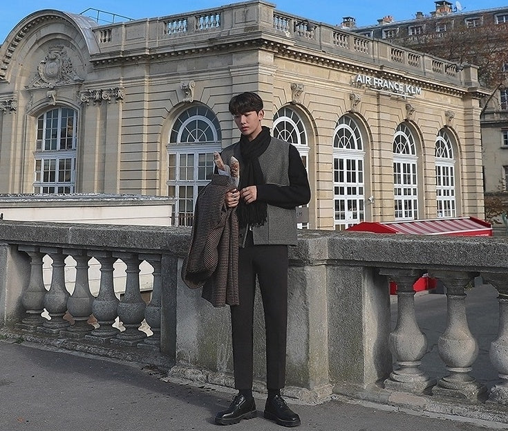 Plaid Coat Long Loose Overcoat
