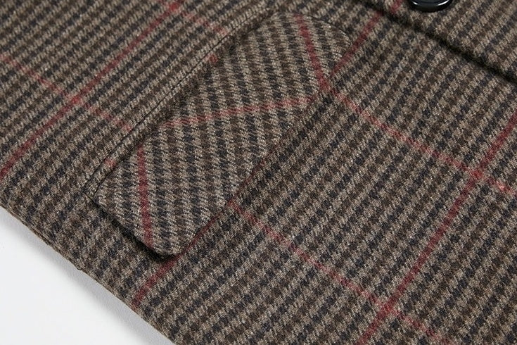 Plaid Coat Long Loose Overcoat