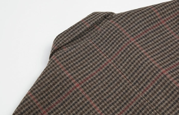 Plaid Coat Long Loose Overcoat