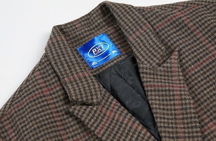 Plaid Coat Long Loose Overcoat