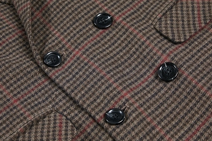 Plaid Coat Long Loose Overcoat