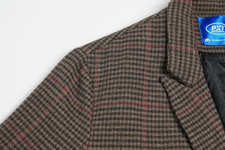 Plaid Coat Long Loose Overcoat