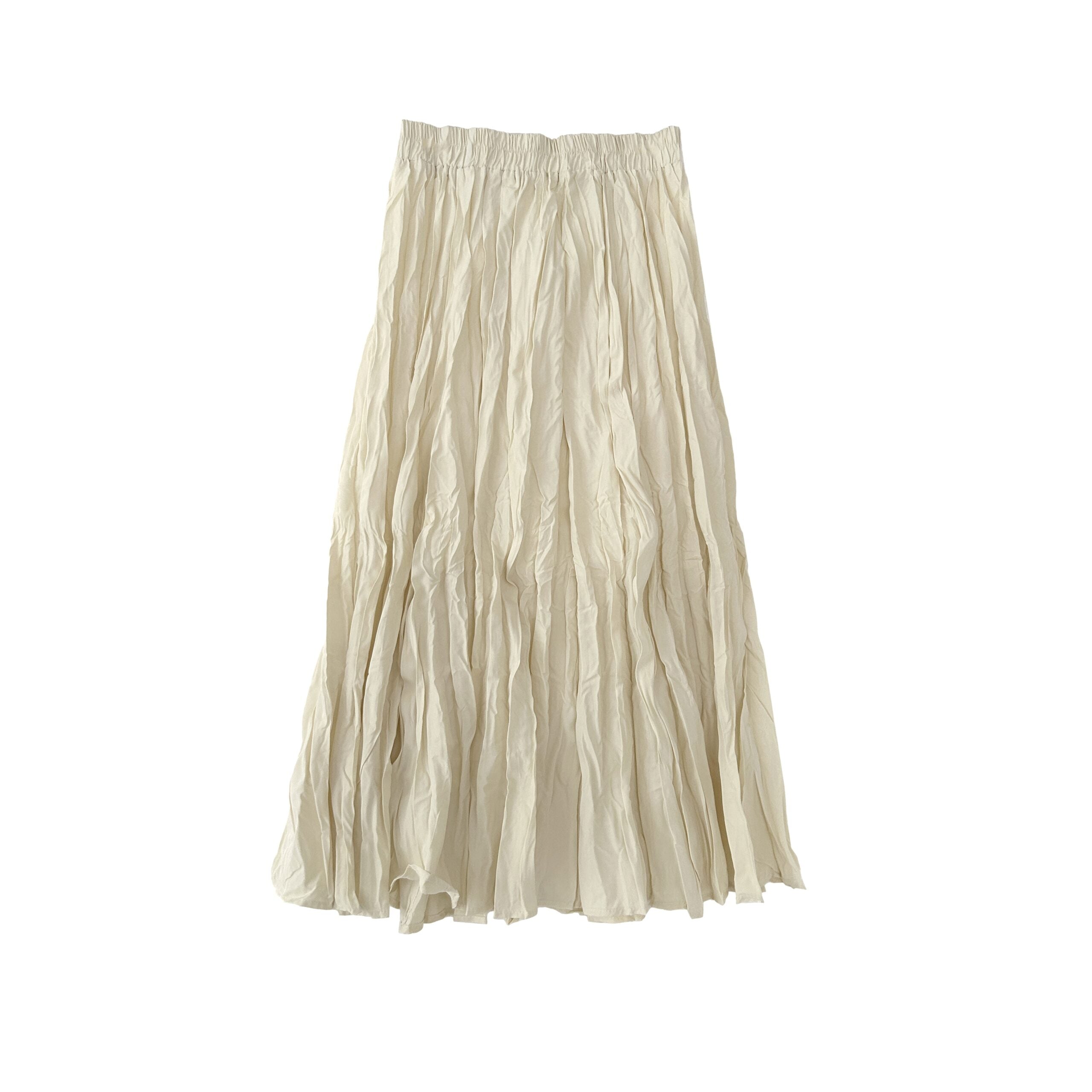 Pleated High Waist Midi Skirt For Curvy Style