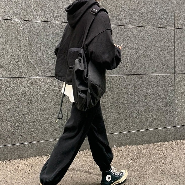 Pleated Ice Silk Relaxed Fit Jogger Pants