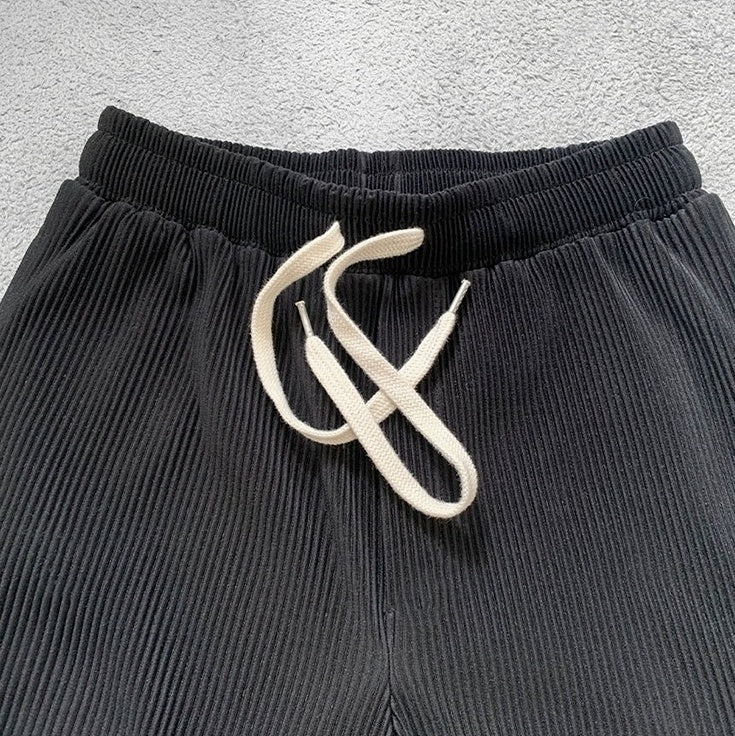 Pleated Ice Silk Relaxed Fit Jogger Pants