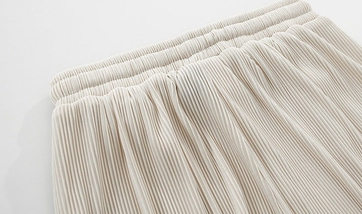 Pleated Ice Silk Relaxed Fit Jogger Pants