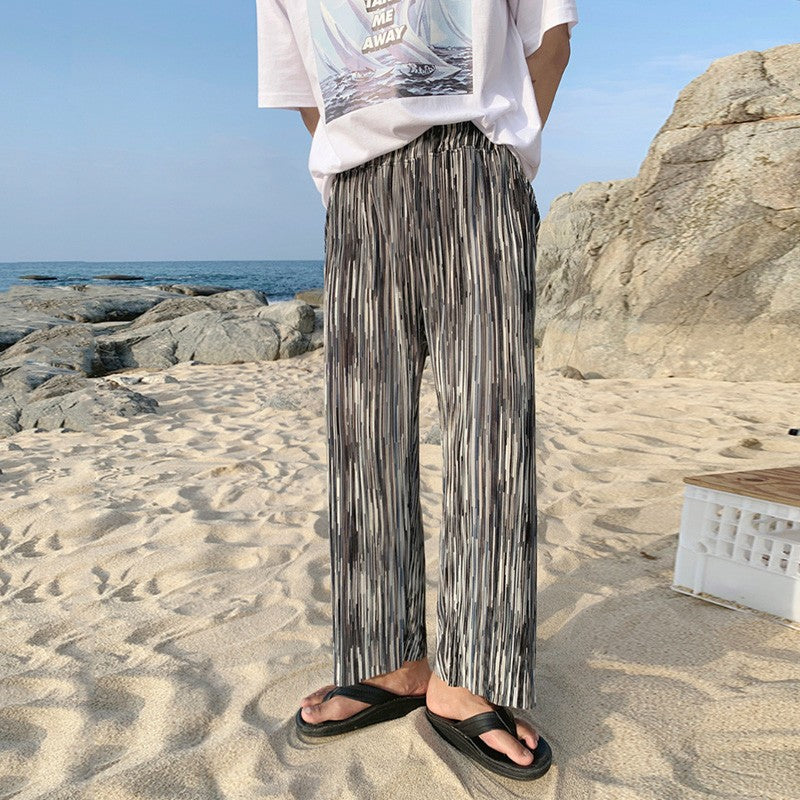 Pleated Wideleg Casual Pants Summer Breeze