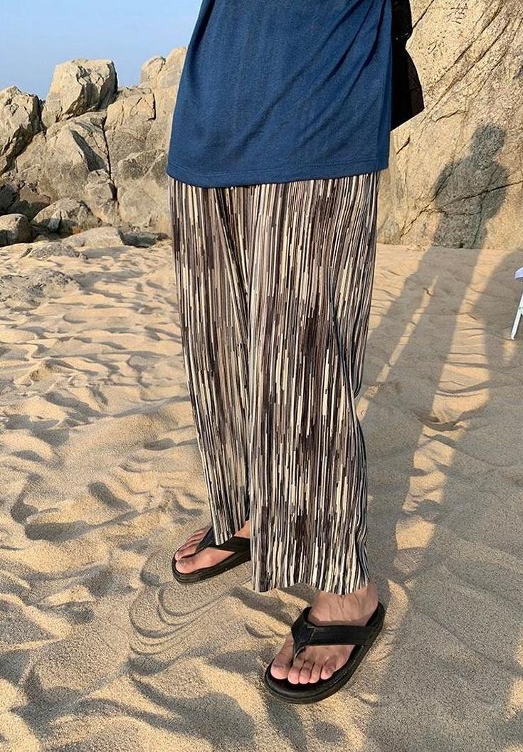 Pleated Wideleg Casual Pants Summer Breeze
