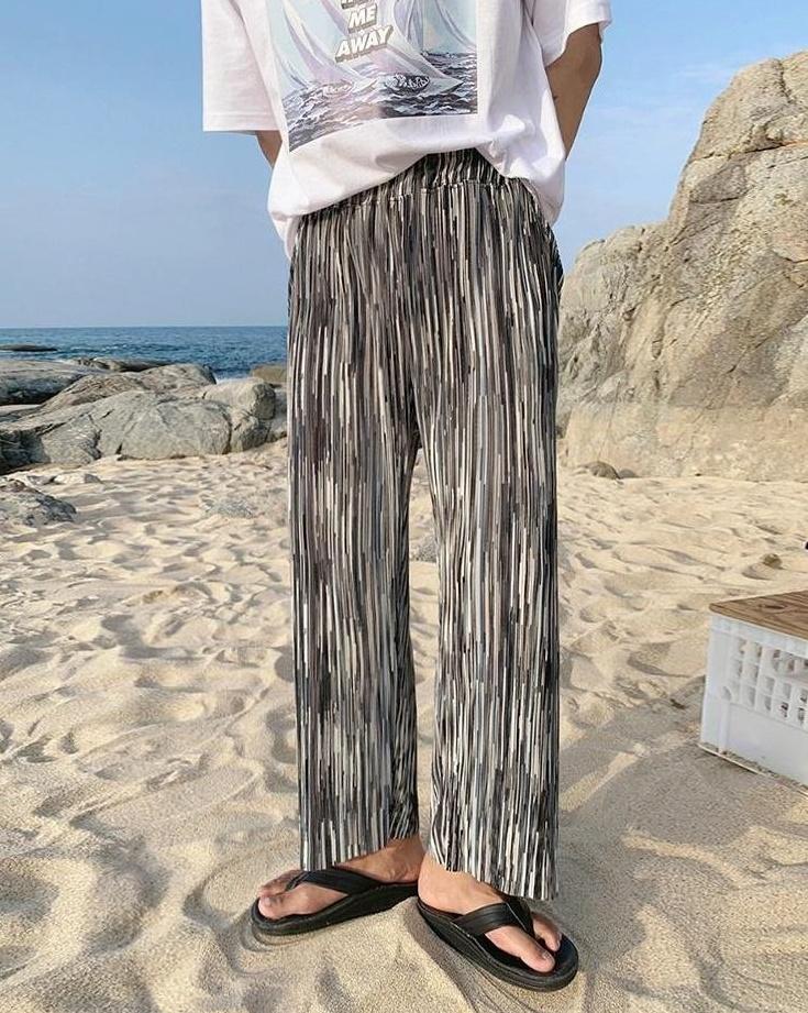 Pleated Wideleg Casual Pants Summer Breeze