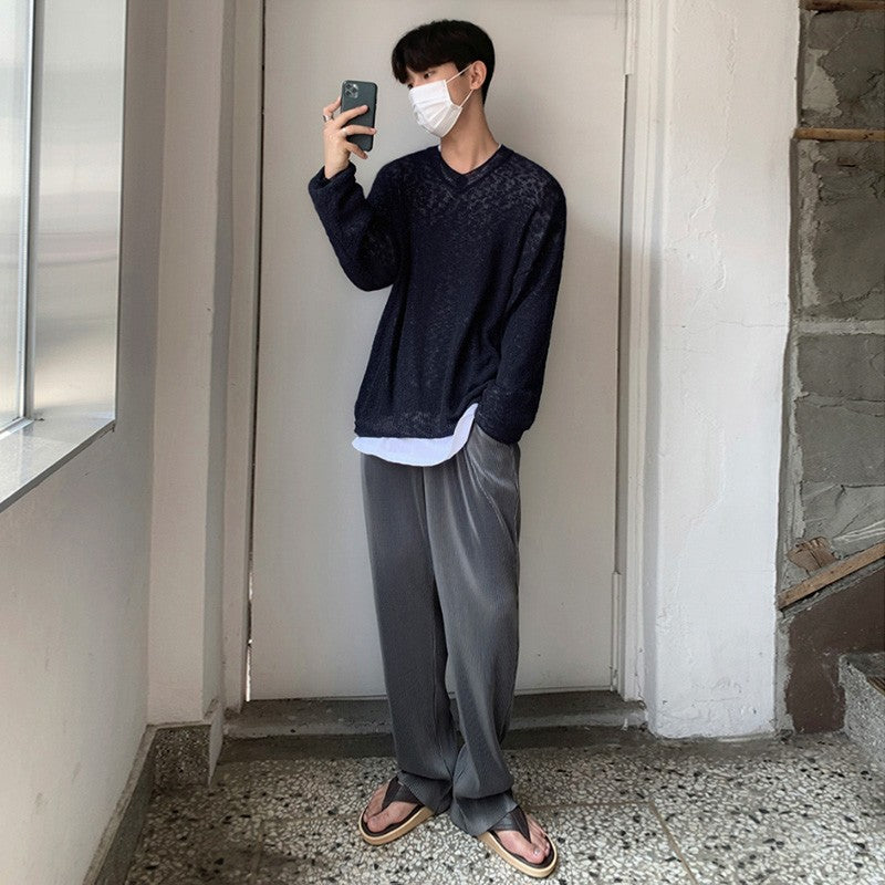 Pleated Wideleg Relaxed Trousers