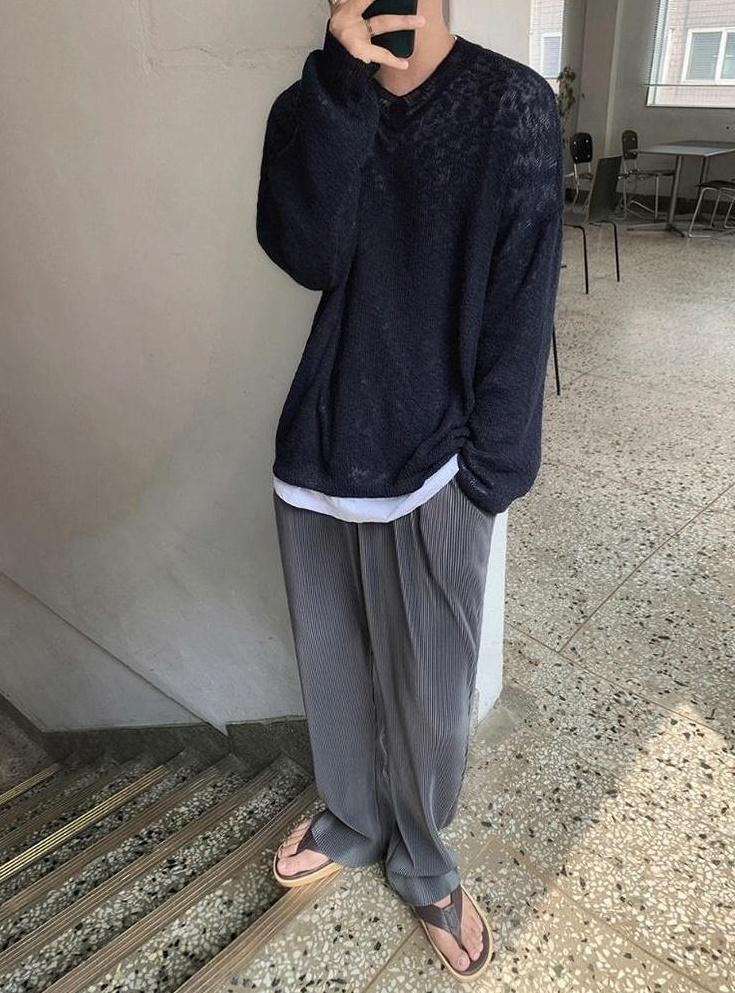 Pleated Wideleg Relaxed Trousers