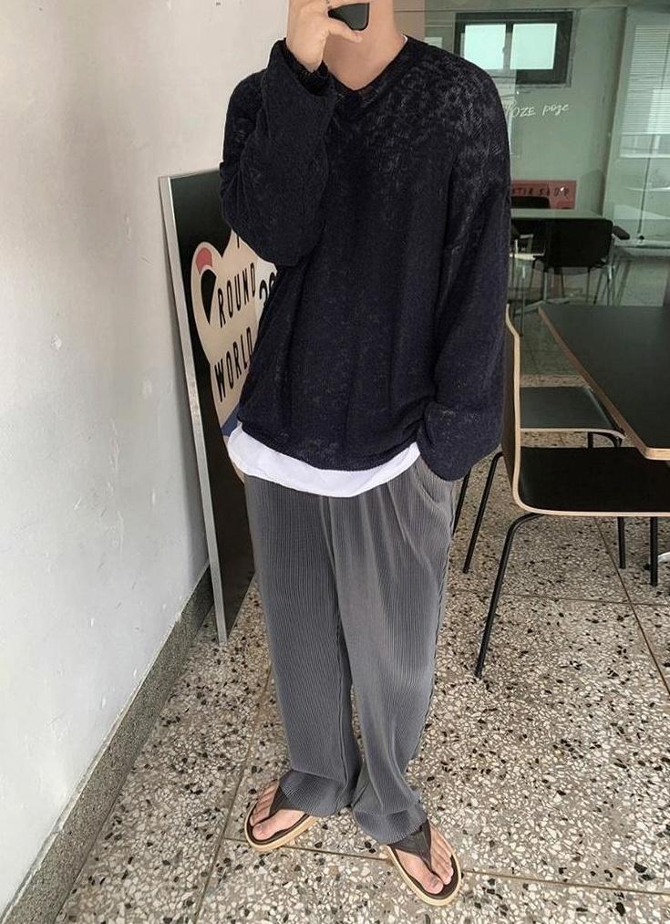 Pleated Wideleg Relaxed Trousers