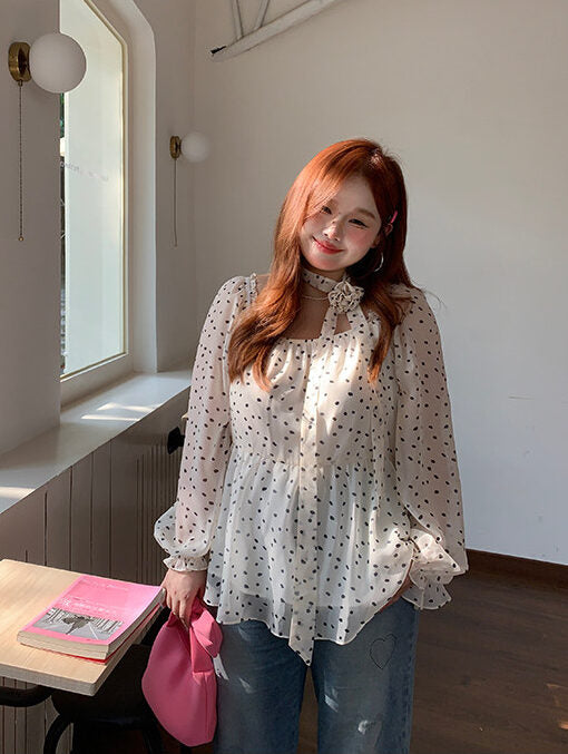 Plus Size Elegant Spring Long Sleeve Shirt