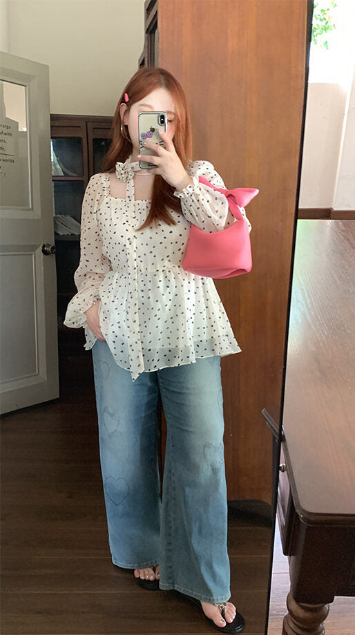 Plus Size Elegant Spring Long Sleeve Shirt