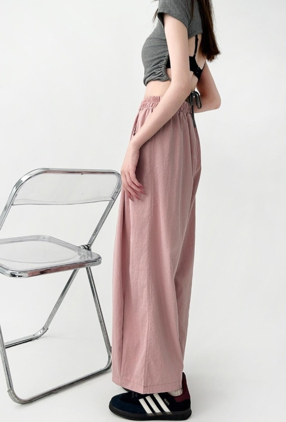 Plus Size High Waist Relaxed Fit Casual Trousers