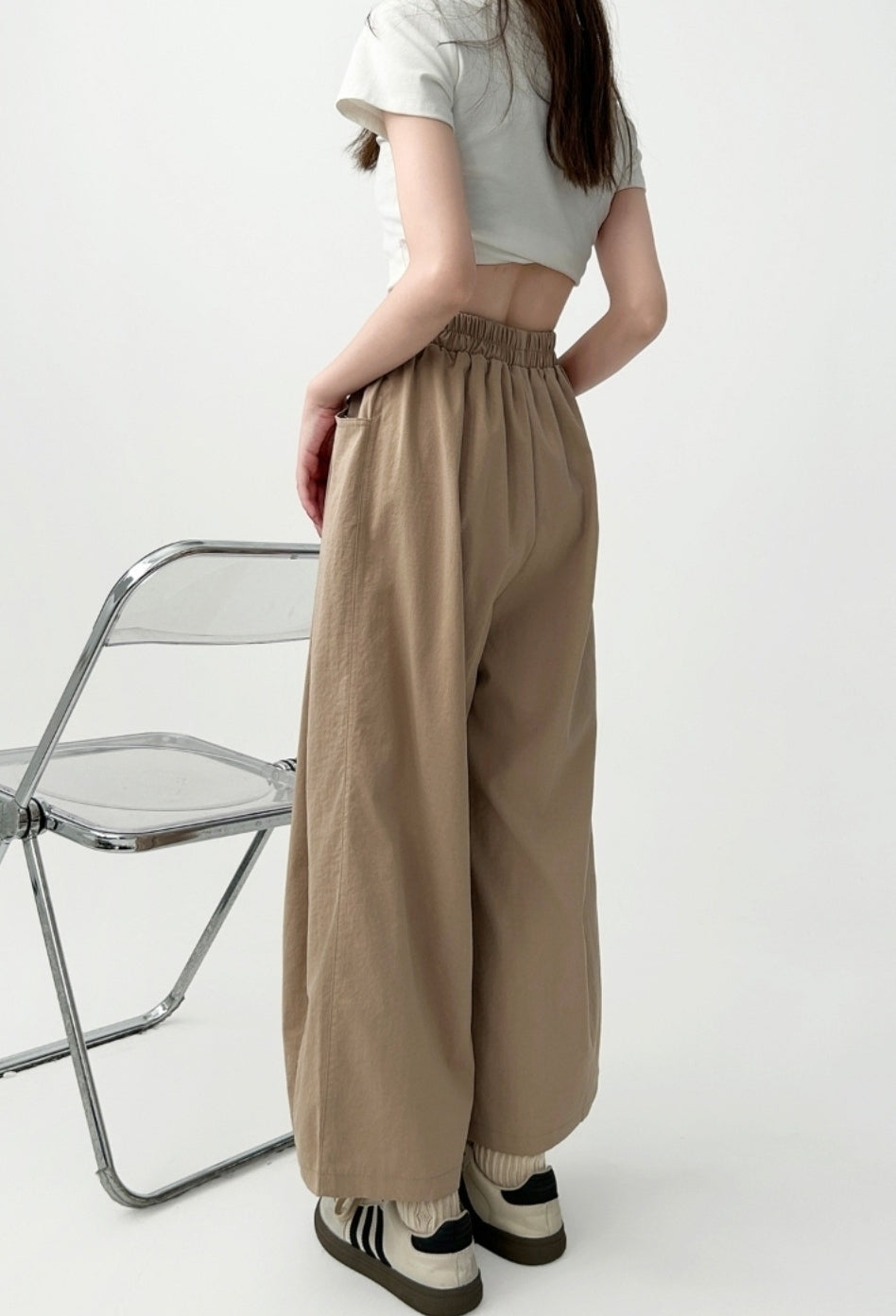 Plus Size High Waist Relaxed Fit Casual Trousers