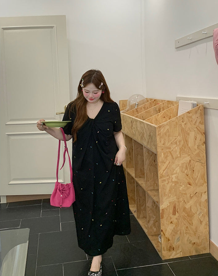 Plus Size Loose Black Summer Dress