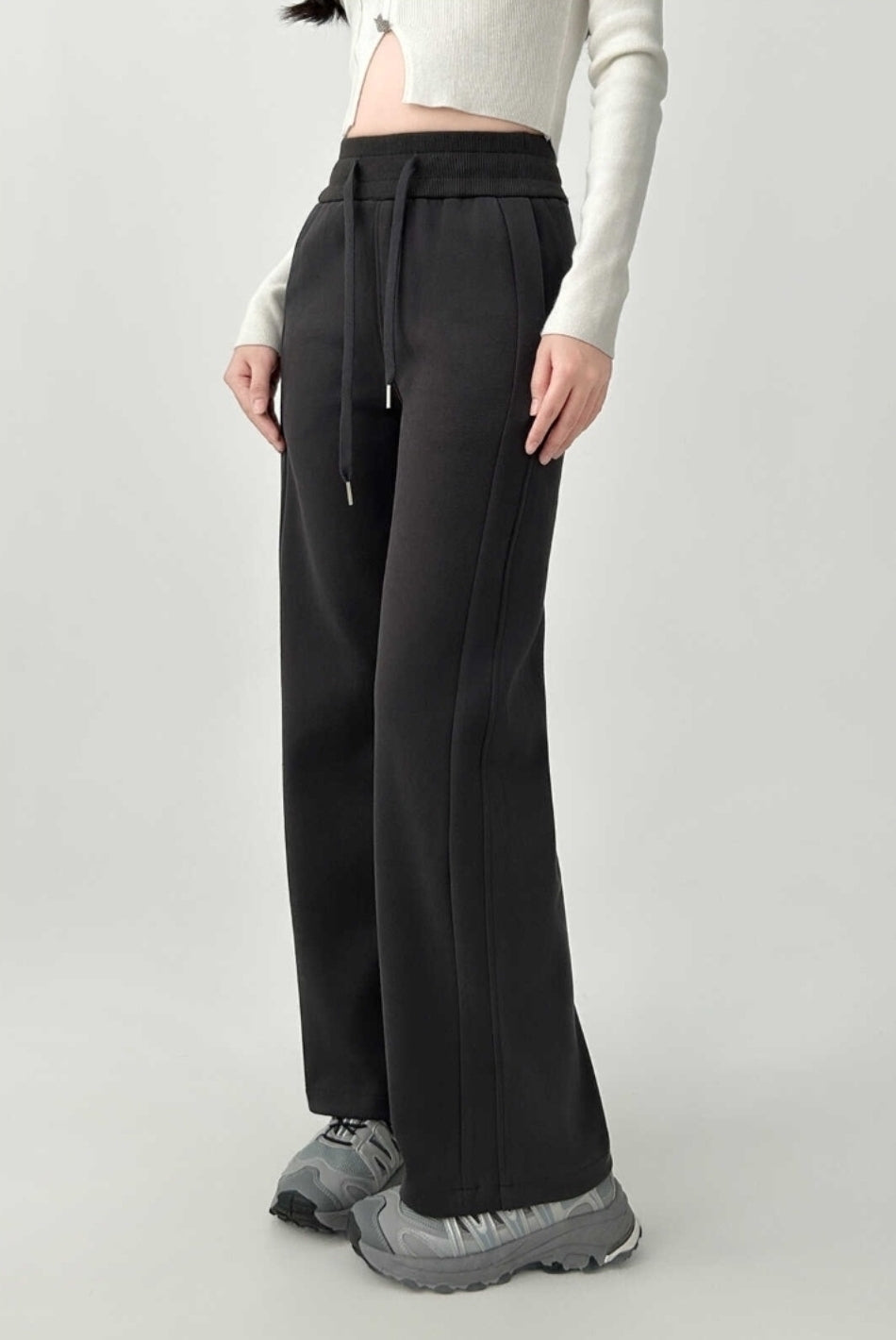 Plus Size Vintage Gray Athletic Slim Fit Sweatpants