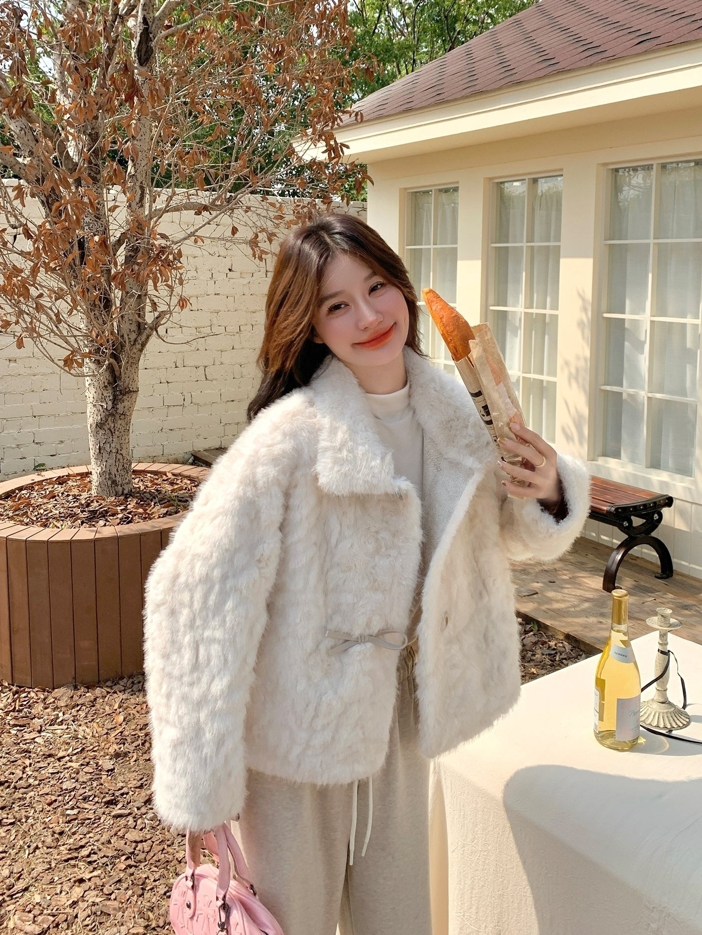 Plush Cozy Cream Faux Fur Jacket