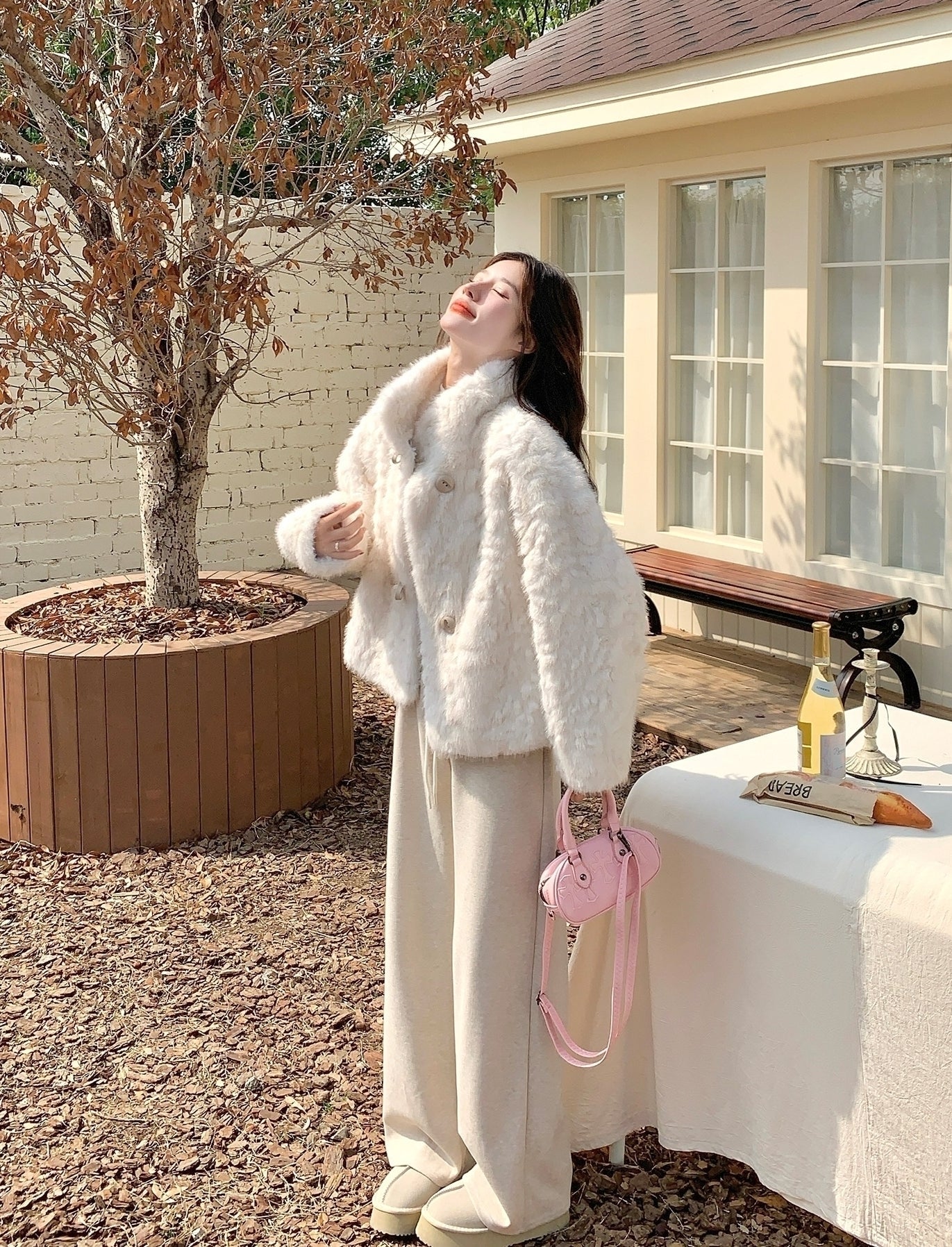 Plush Cozy Cream Faux Fur Jacket