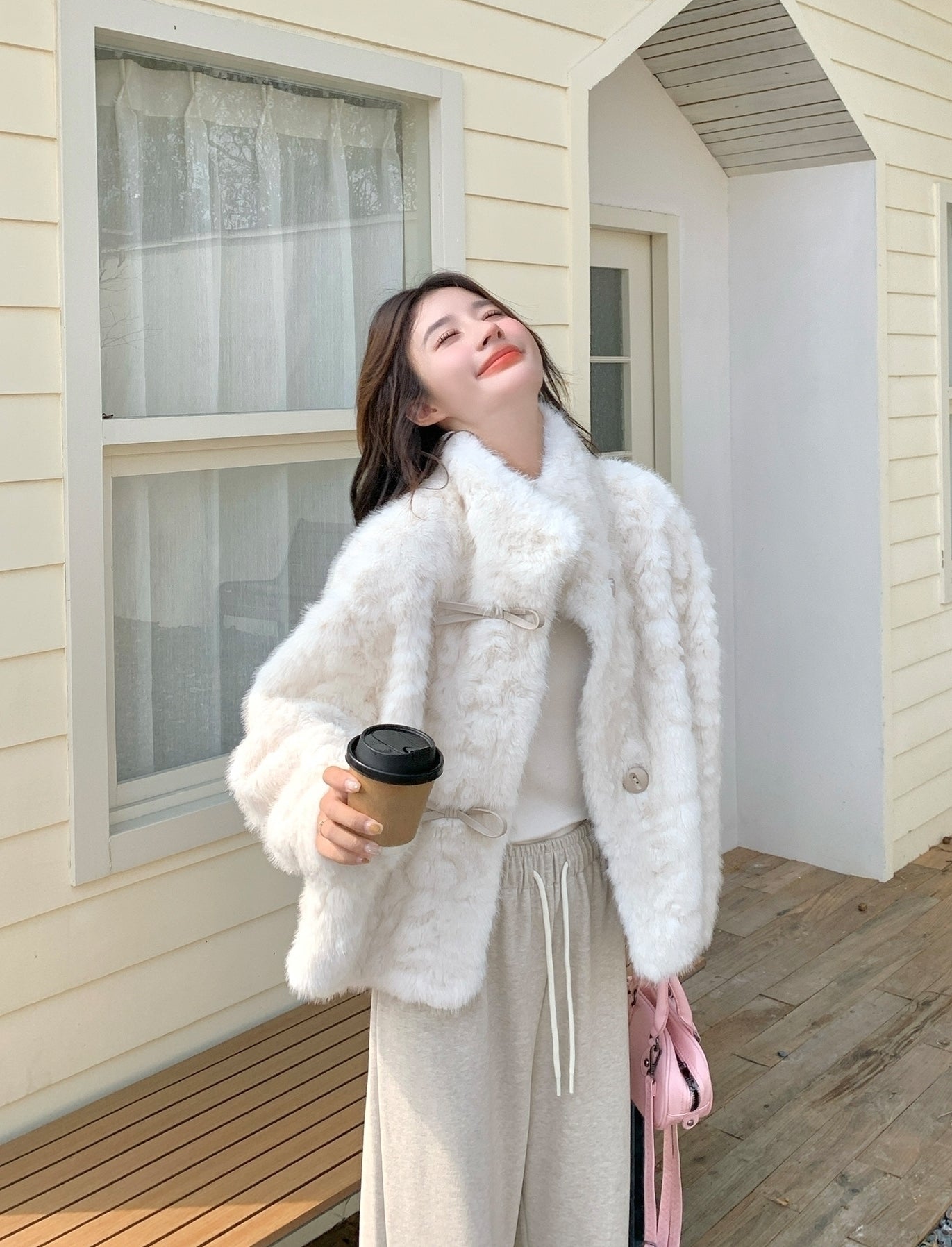 Plush Cozy Cream Faux Fur Jacket