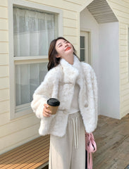 Plush Cozy Cream Faux Fur Jacket