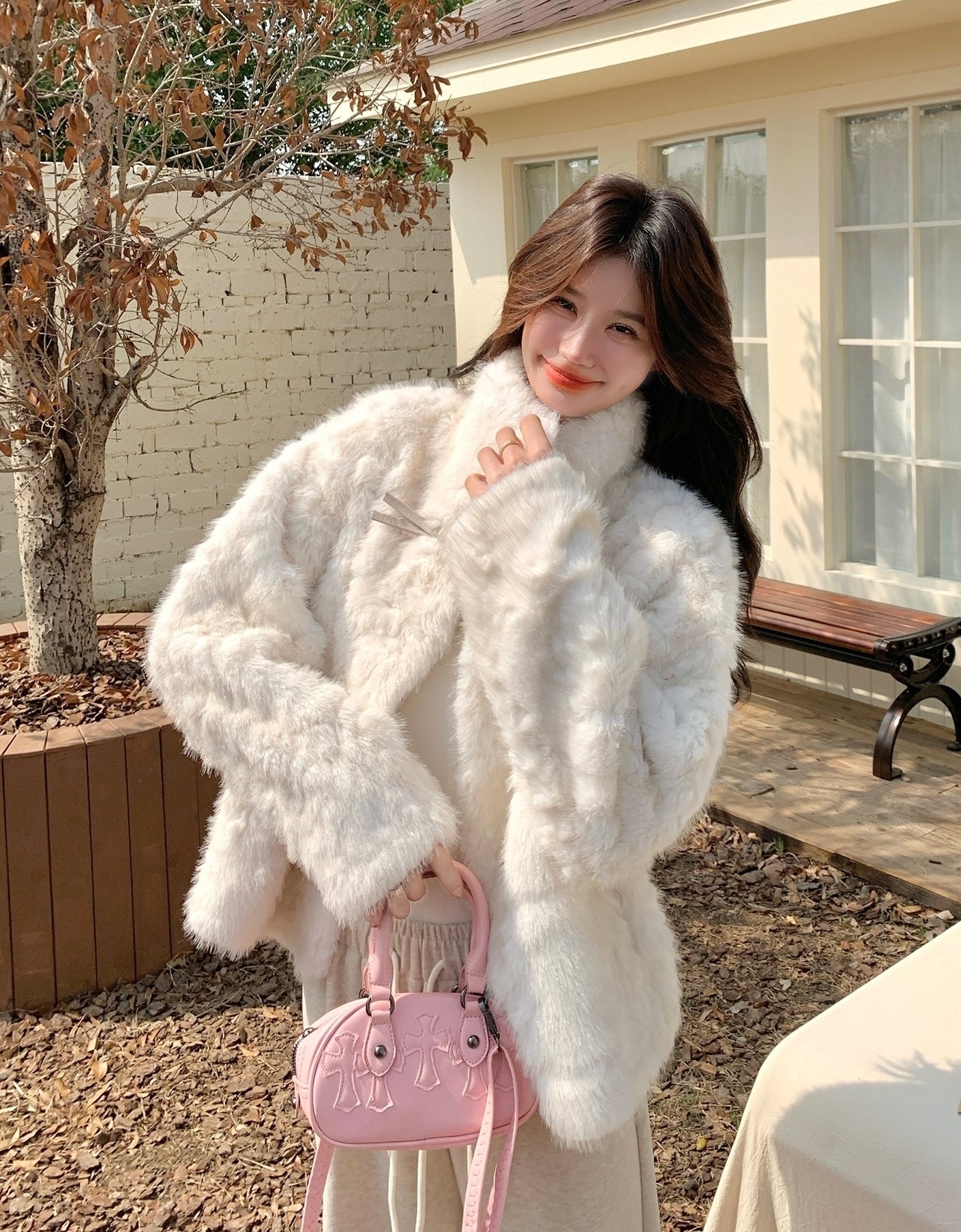 Plush Cozy Cream Faux Fur Jacket