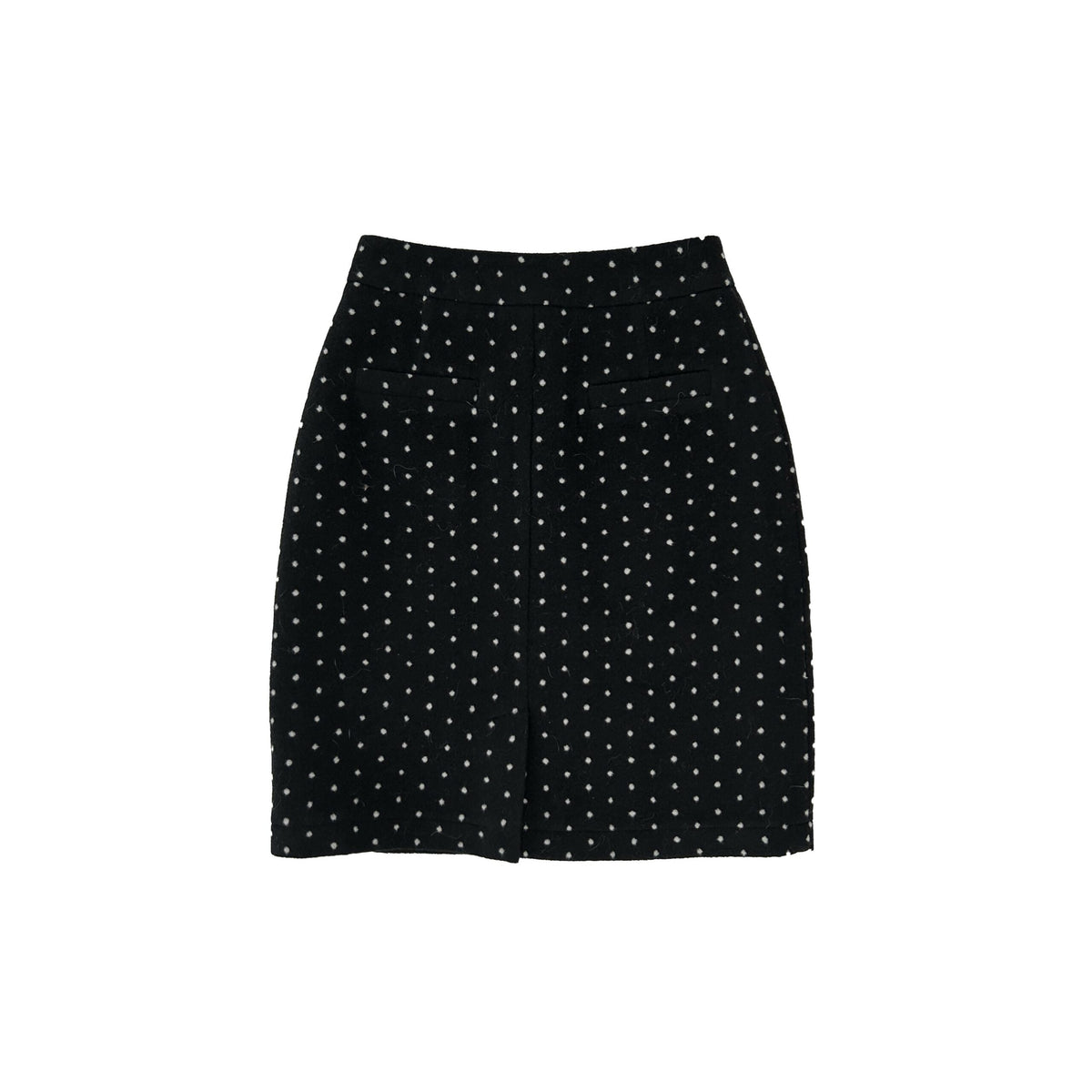 Polka Dot Blend Split Hem Midi Skirt