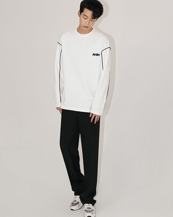 Premium Crewneck Loose Graphic Long Sleeve Tee