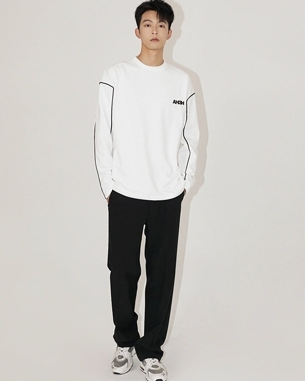 Premium Crewneck Loose Graphic Long Sleeve Tee