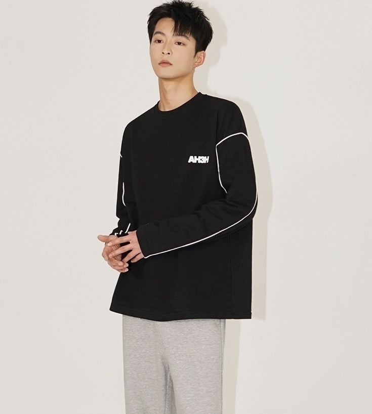 Premium Crewneck Loose Graphic Long Sleeve Tee