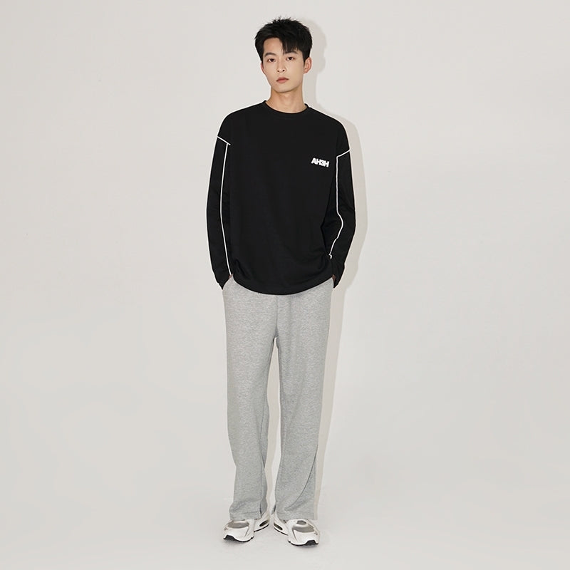 Premium Crewneck Loose Graphic Long Sleeve Tee