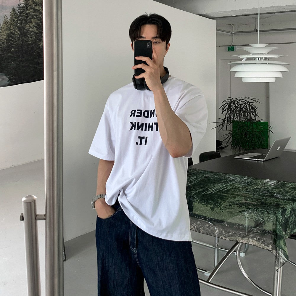 Premium Letter Print Loose T-Shirt