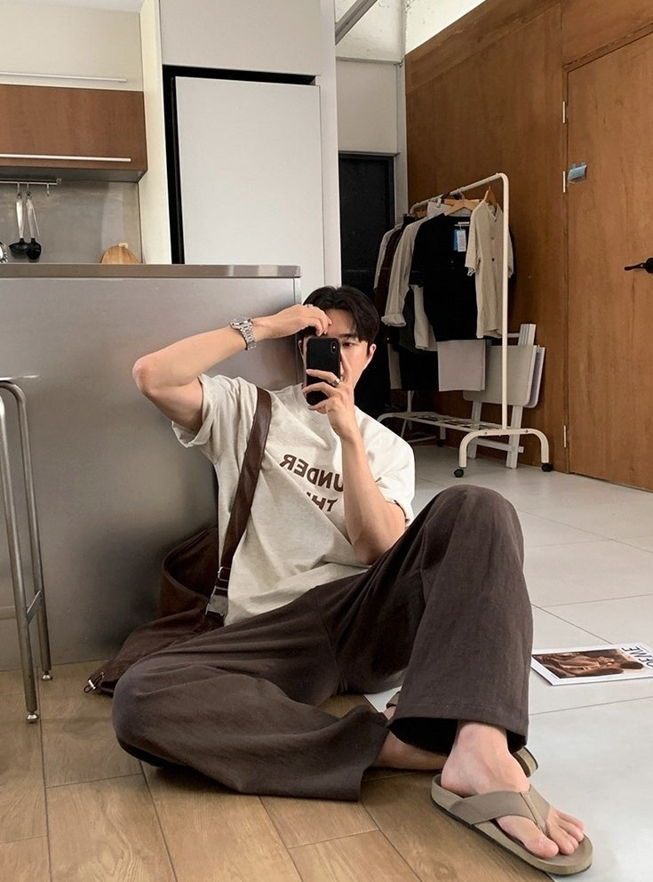 Premium Letter Print Loose T-Shirt