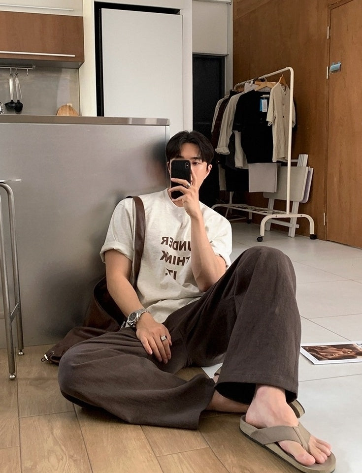 Premium Letter Print Loose T-Shirt