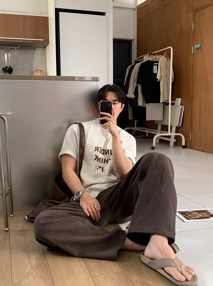 Premium Letter Print Loose T-Shirt