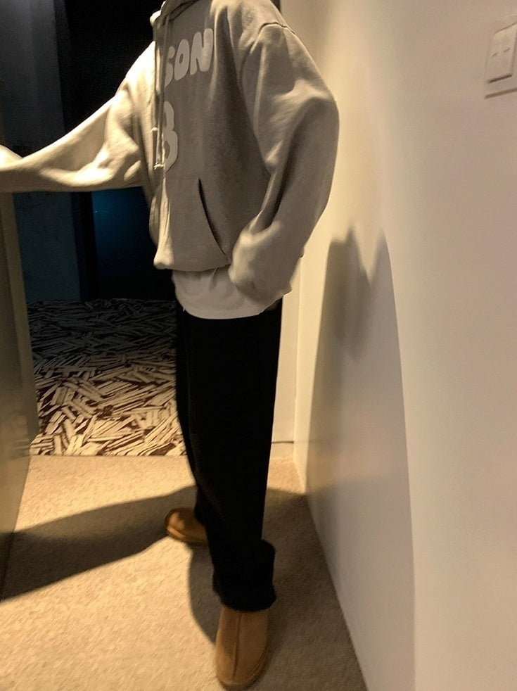 Premium Loose Fit Letter Print Hoodie