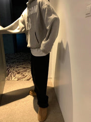 Premium Loose Fit Letter Print Hoodie