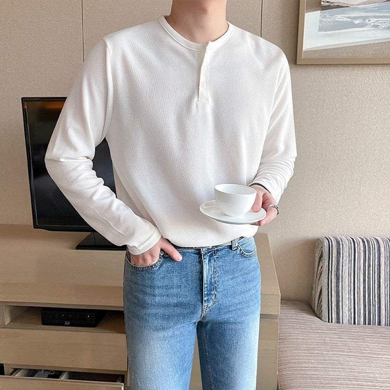 Premium Loose Fit Long Sleeve Henley Shirt