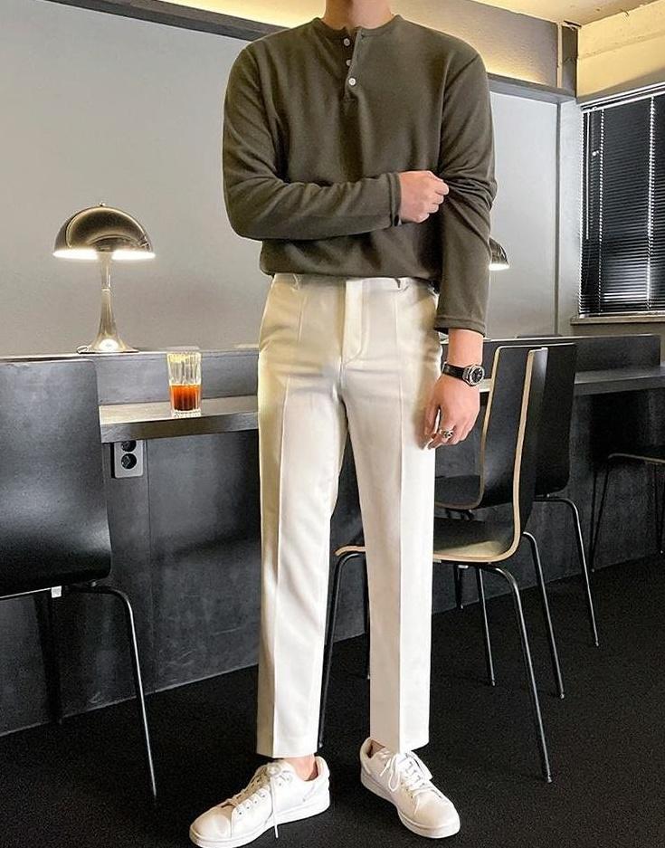 Premium Loose Fit Long Sleeve Henley Shirt