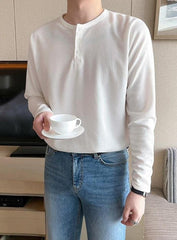 Premium Loose Fit Long Sleeve Henley Shirt